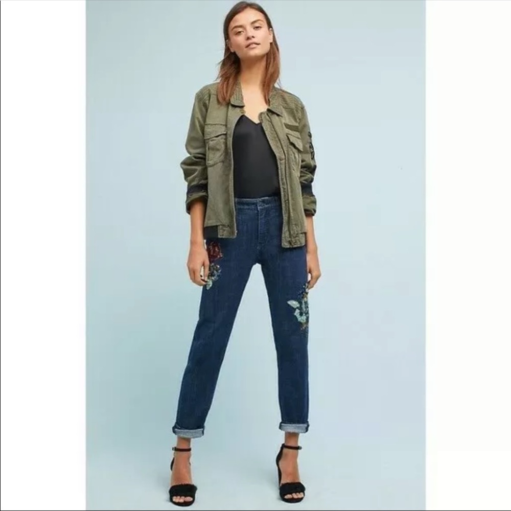Pilcro & The Letterpress Anthropologie Womens Sequin‎ Boyfriend Jeans Size 27